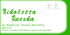 nikoletta rucska business card